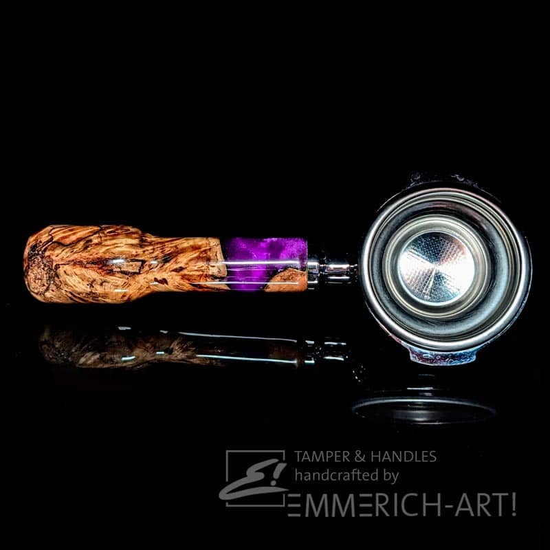 Barista Tools 1 Handgefertigte Siebträgergriffe und Barista Tools aus Pappelmaserholz und pigmentiertem Epoxidharz von Emmerich Art